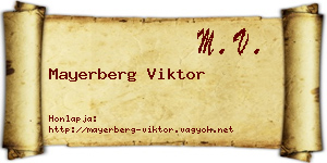 Mayerberg Viktor névjegykártya